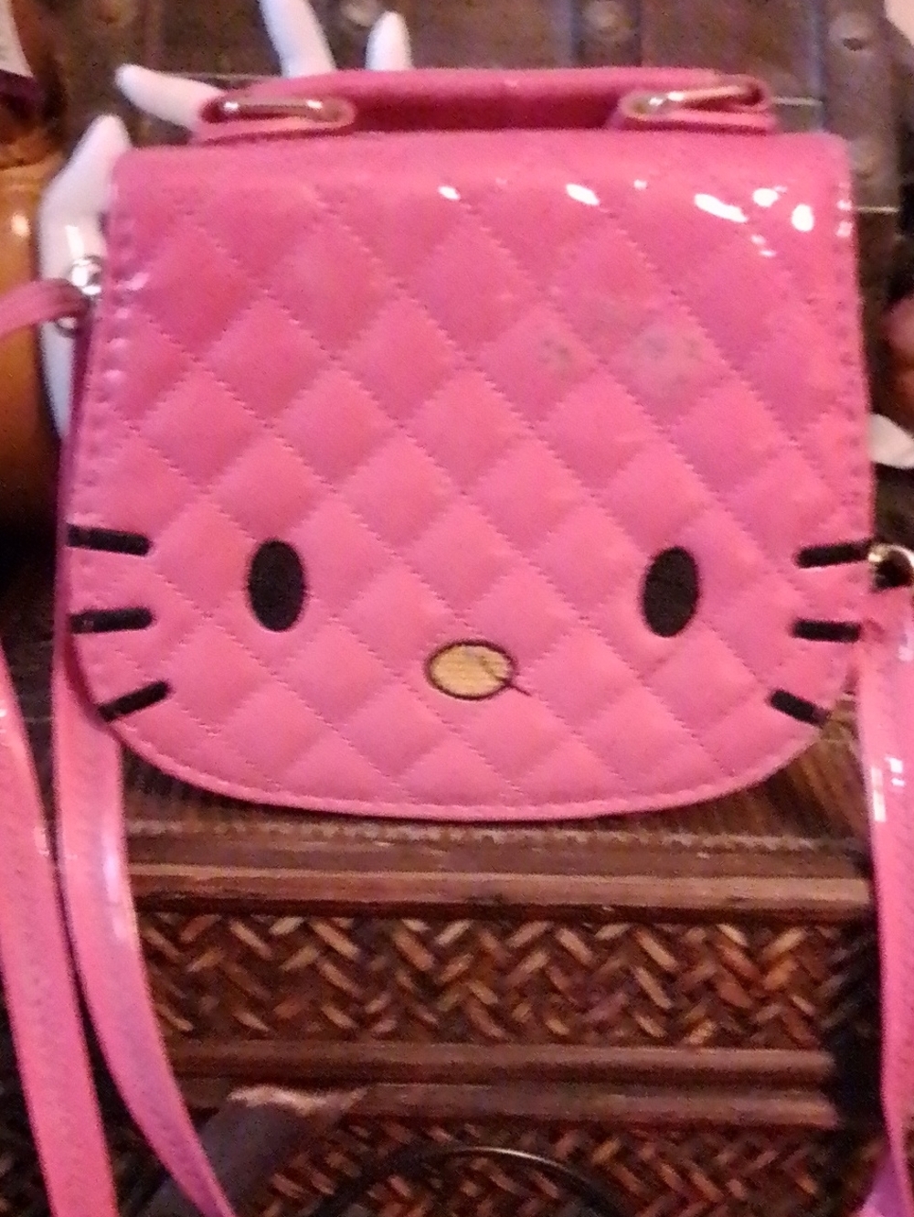 Hello Kitty Style Pink Quilted Crossbody Bag